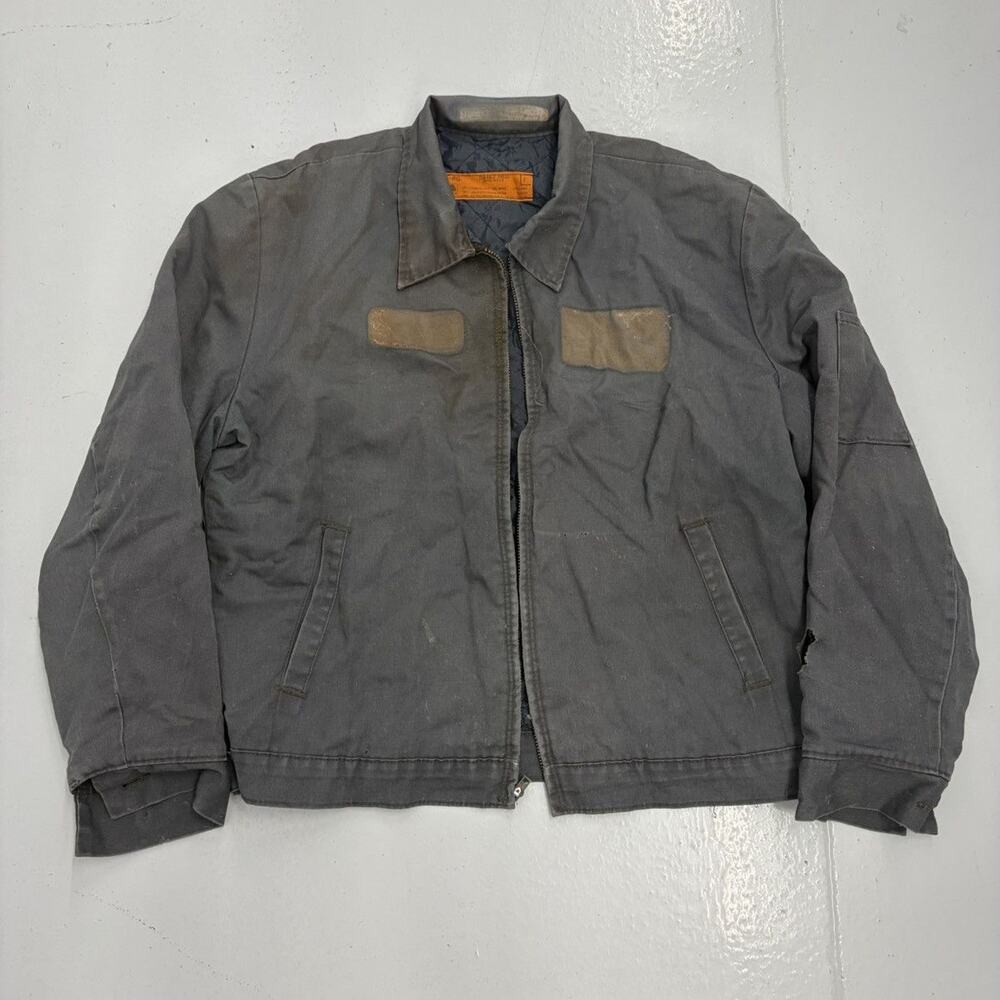 Vintage 70s Red Kap Grey Canvas Workwear Mechanics Jacket